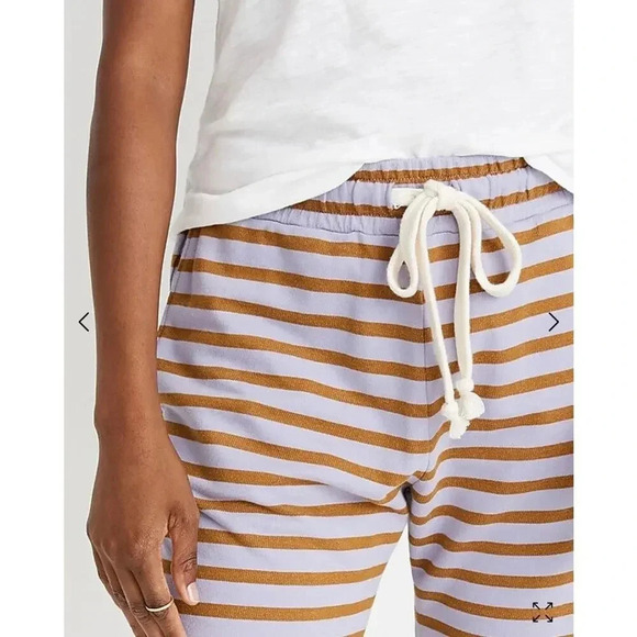 Madewell "Pajama Sweatpants" Stipe In Fresh Lavender Cookie Stripe- S/XS - Picture 2 of 12